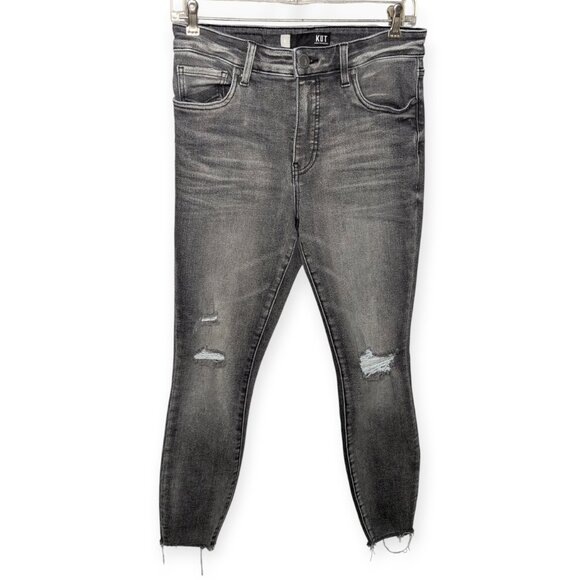 Kut From the Kloth High Rise Connie Fab AB Ankle Skinny Dark Gray Jeans Size 4 - Picture 1 of 16